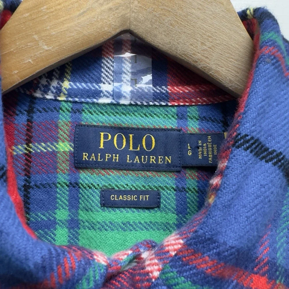 Polo Ralph Lauren NEW Men's Large Red/Green/Blue Colorblock Plaid Flannel Shirt